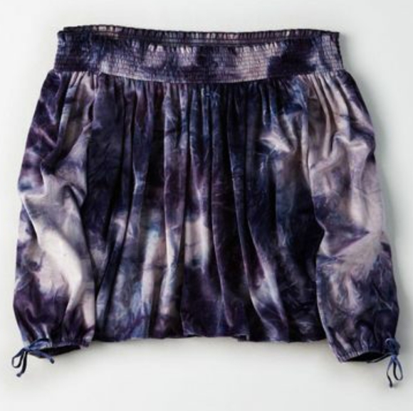 AMERICAN EAGLE Velvet Off-Shoulder Top LIK… - Picture 2 of 9